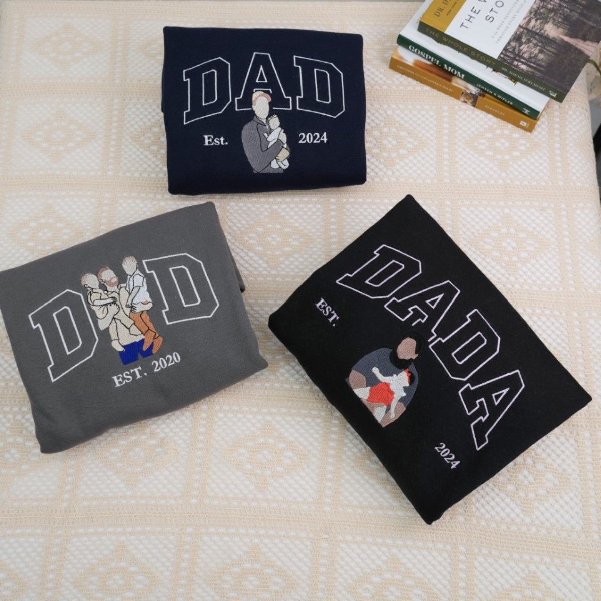 New Dad Custom Embroidered Hoodie - Personalized Baby Name - Father's Day Gift