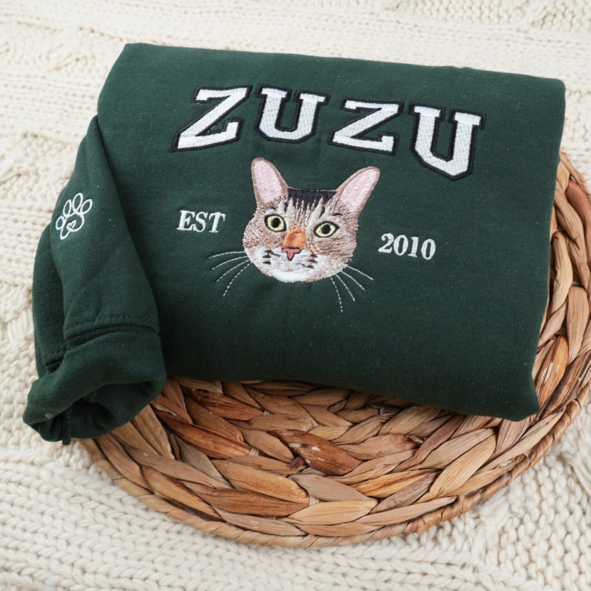Cat Dad Custom Embroidered Hoodie - Perfect Father's Day Cat Lover Gift