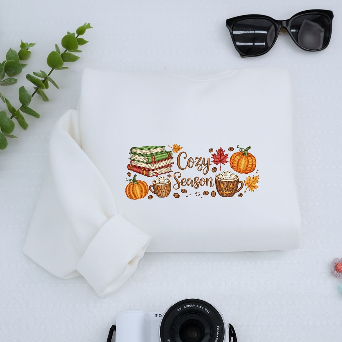 Book Lover Custom Embroidered Hoodie - Cozy Season Fall Reading Sweatshirt Gift