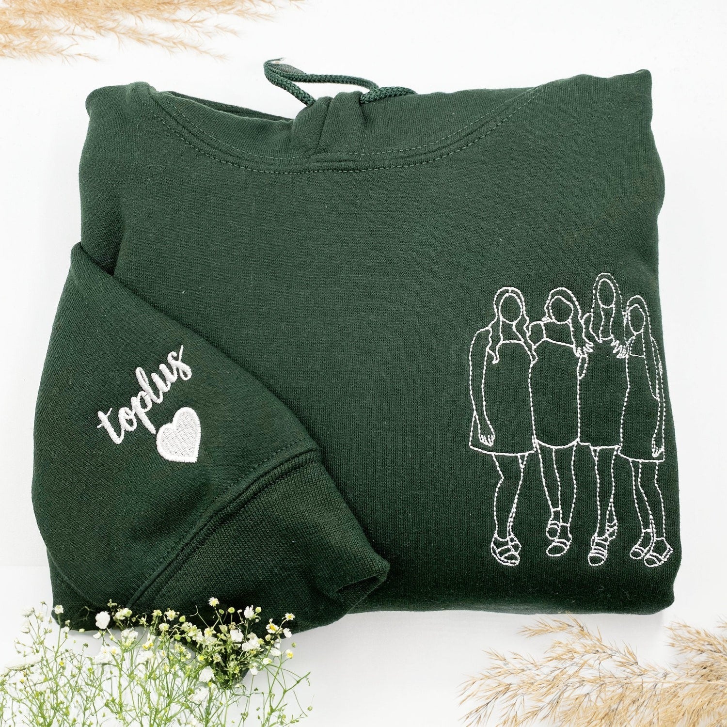 Best Friend Portrait Custom Embroidered Sweatshirt - Personalized Hoodie Photo Gift
