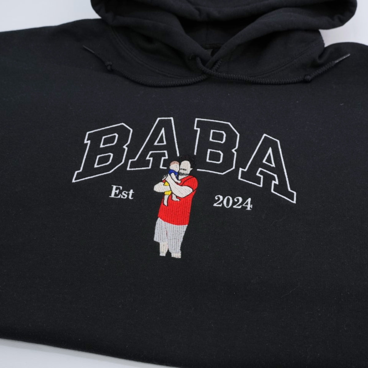New Father Custom Embroidered Dad Hoodie - Personalized Father's Day Gift
