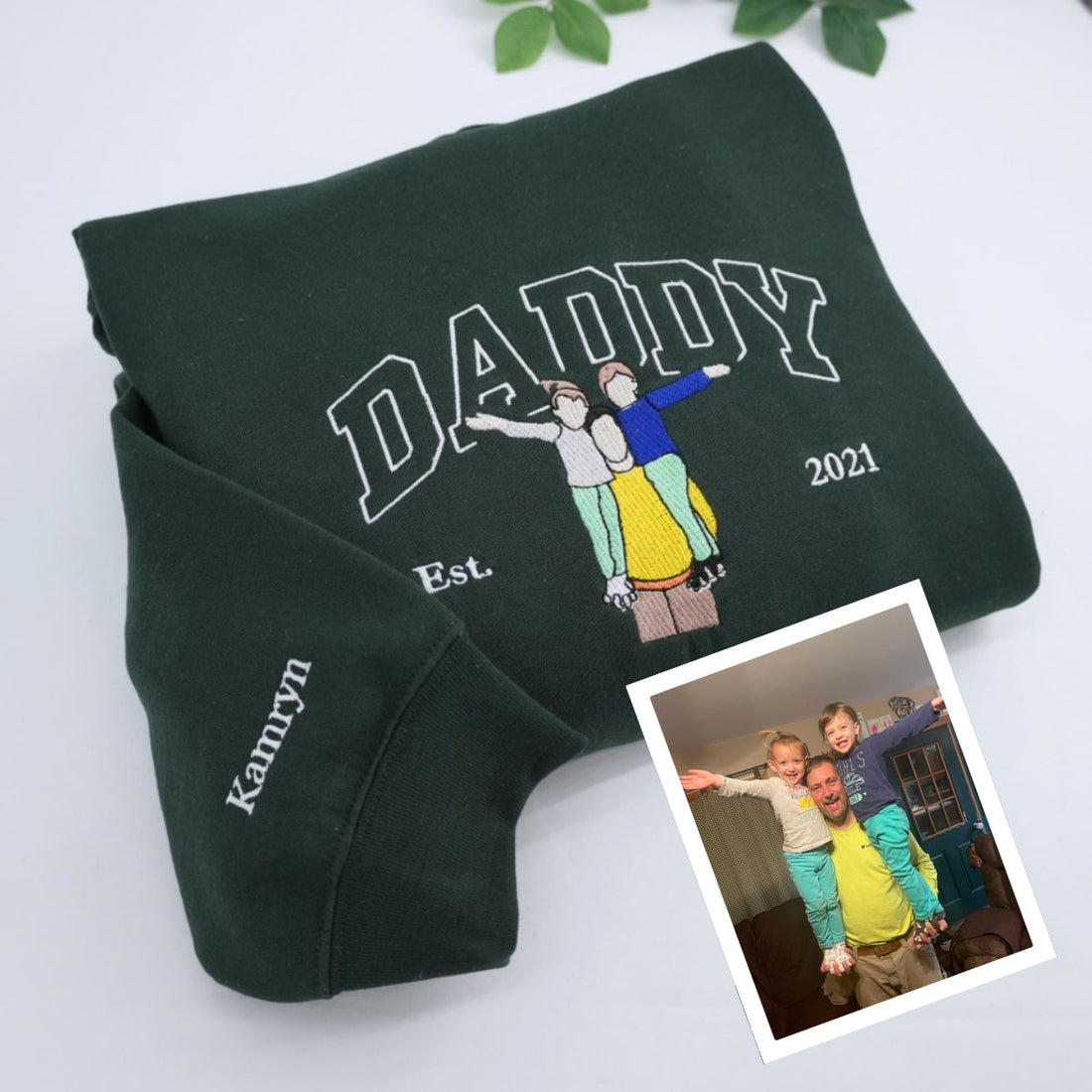 Personalized Custom Embroidered Daddy Hoodie - Perfect Father's Day Gift