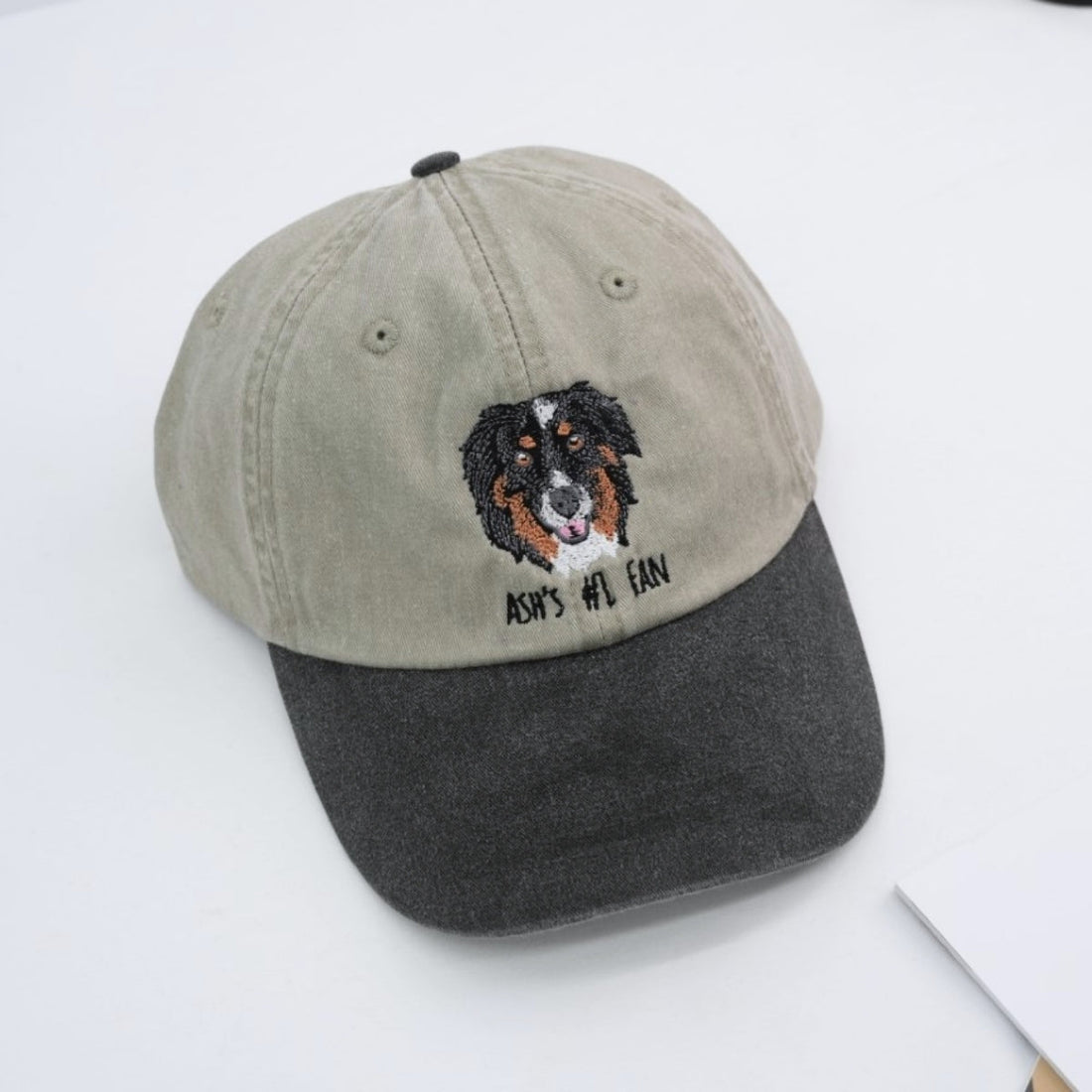 Dog Portrait Custom Embroidered Cap - Personalized Pet Accessory - Dog MomDad Gift