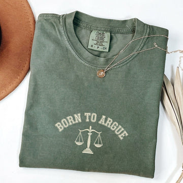Born To Argue Custom Embroidered T-Shirt - Funny Lawyer Gift for Law Students