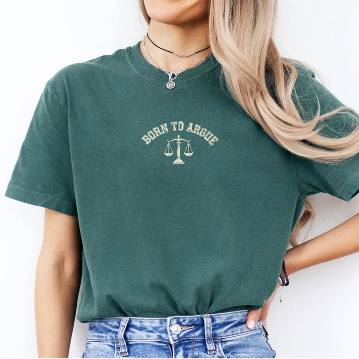 Born To Argue Custom Embroidered T-Shirt - Funny Lawyer Gift for Law Students