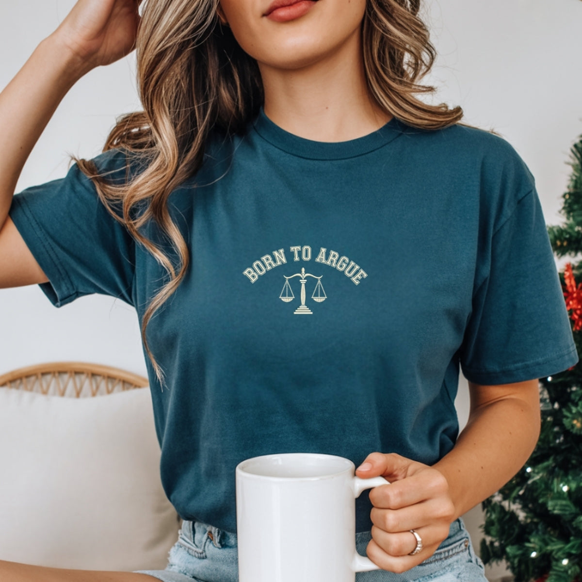 Born To Argue Custom Embroidered T-Shirt - Funny Lawyer Gift for Law Students