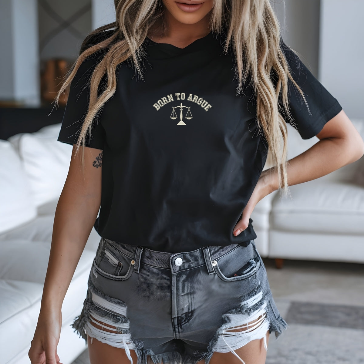 Born To Argue Custom Embroidered T-Shirt - Funny Lawyer Gift for Law Students