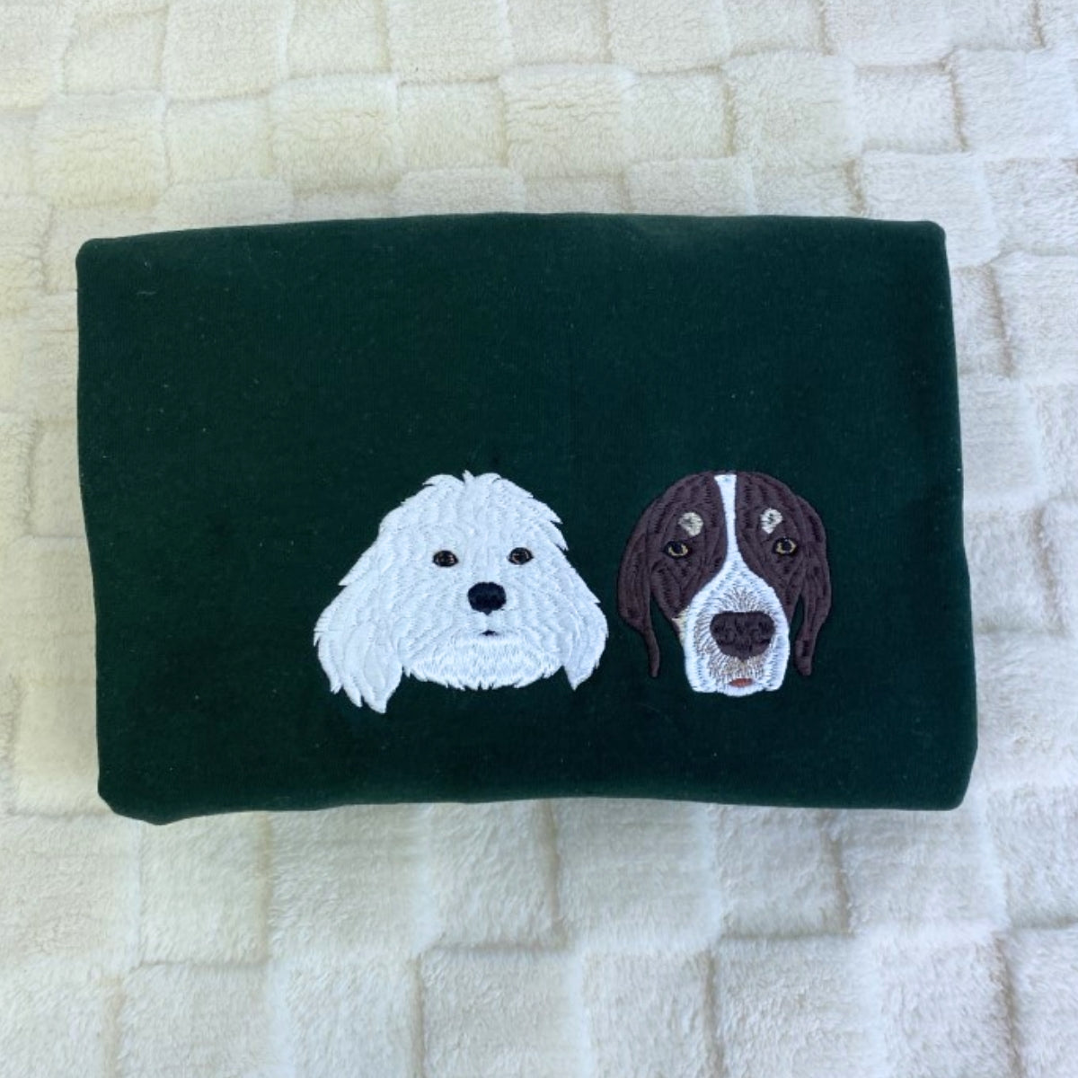 Custom Pet Portrait Embroidered Hoodie - Dog Family Sweatshirt with Names - Pet Parent Gift