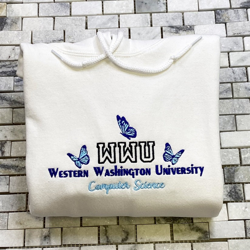 Embroidered University Hoodie - College Student Gift