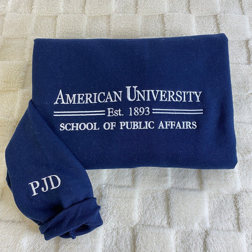 Embroidered University Alumni Hoodie with School Name & Year - College Gift