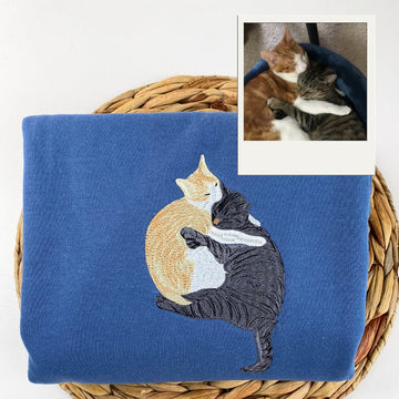 Fur Baby Custom Embroidered Hoodie - Cat Face Sweatshirt - Personalized Cat Family Apparel