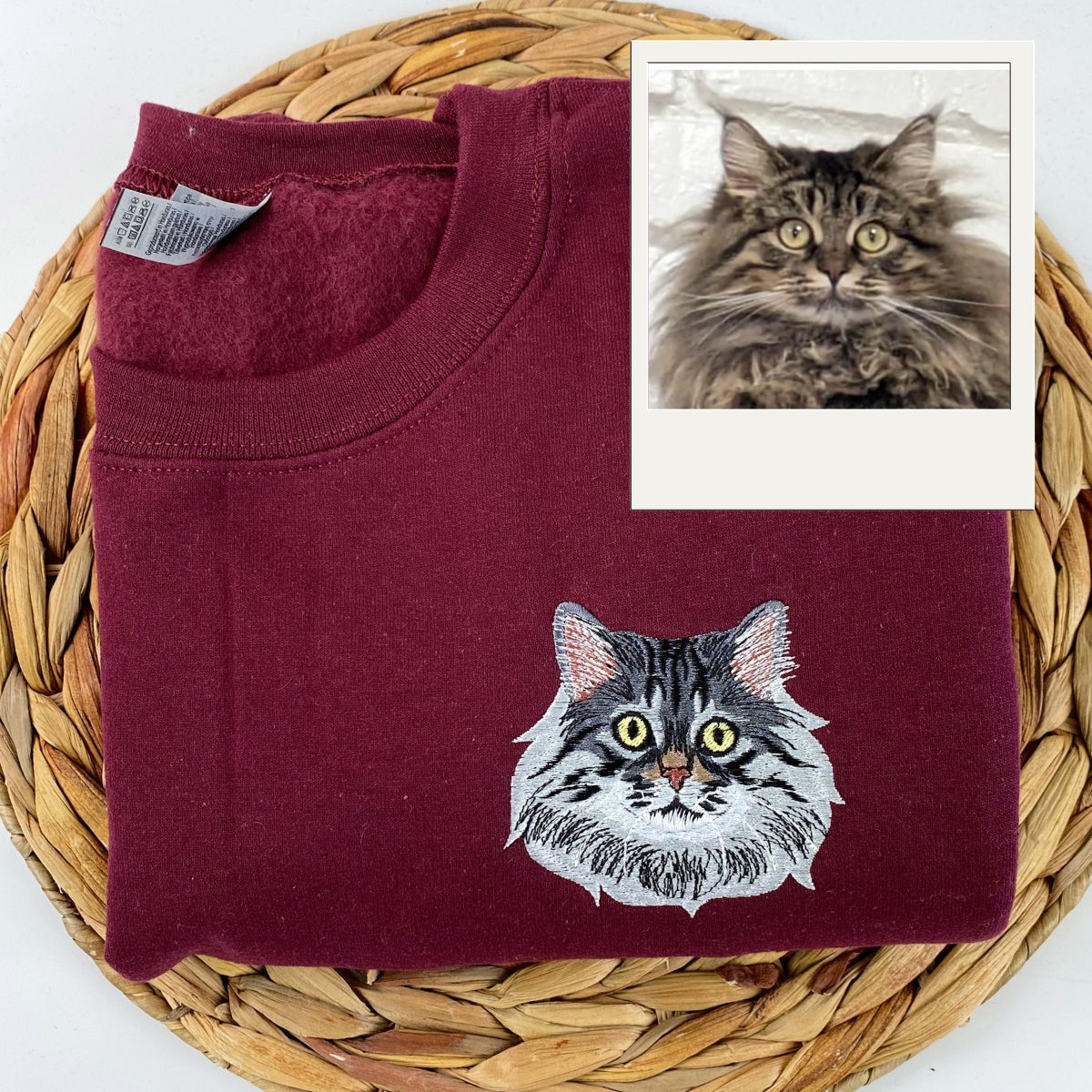 Fur Baby Custom Embroidered Hoodie - Cat Face Sweatshirt - Personalized Cat Family Apparel
