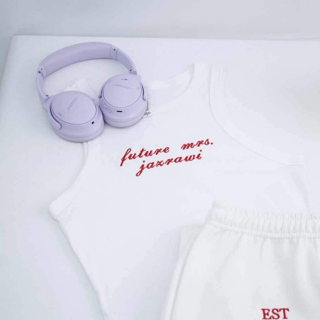 Future Mrs Custom Embroidered Tank Top - Personalized Engagement Apparel - Bridal Gift