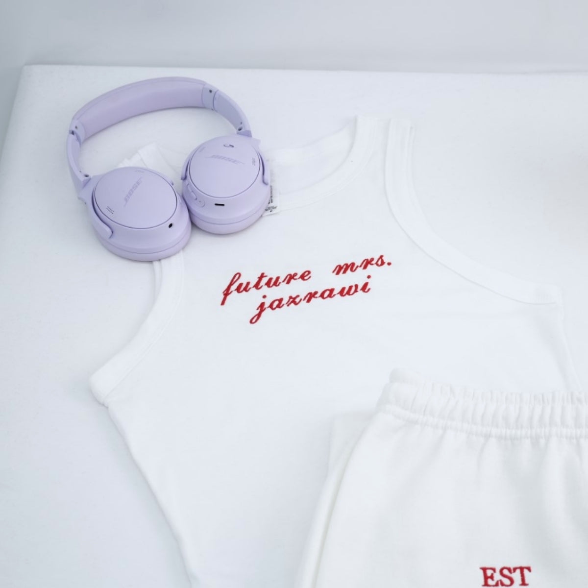 Future Mrs Custom Embroidered Tank Top - Personalized Engagement Apparel - Bridal Gift