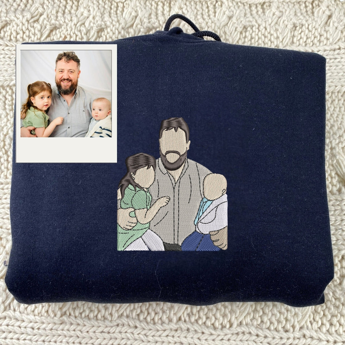 Grandfather Memorial Custom Embroidered Hoodie - Photo Memory Sweatshirt - Keepsake Gift