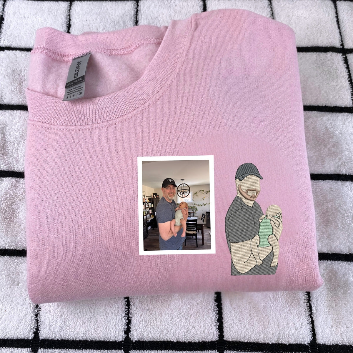 Grandfather Memorial Custom Embroidered Hoodie - Photo Memory Sweatshirt - Keepsake Gift