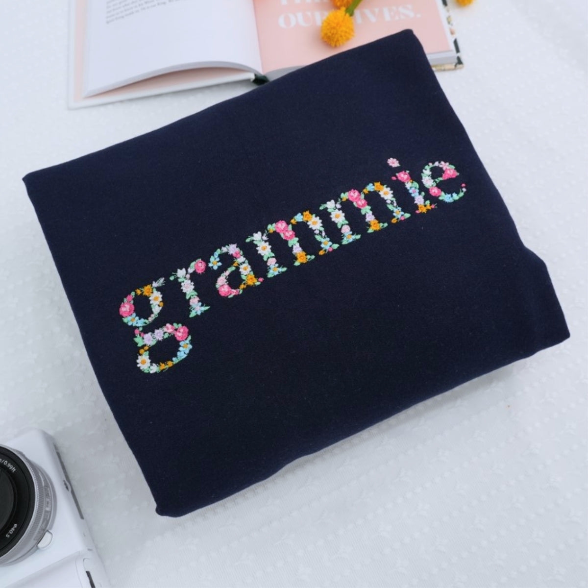 Floral Custom Embroidered Sweatshirt - Personalized Grandma Hoodie - Mother's Day Gift