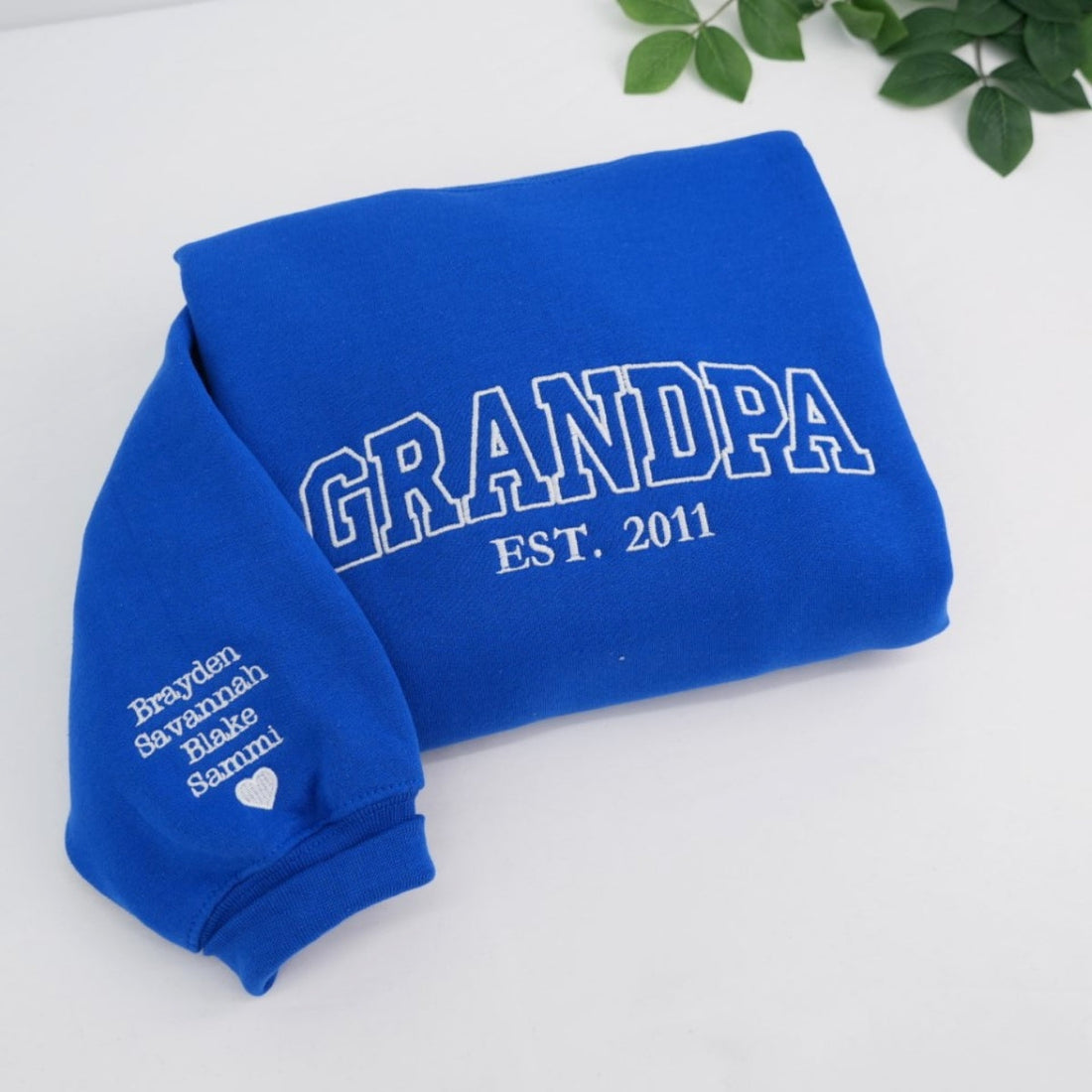Personalized Embroidered Sweatshirt - Custom Grandpa Hoodie - Father's Day Gift EST Year