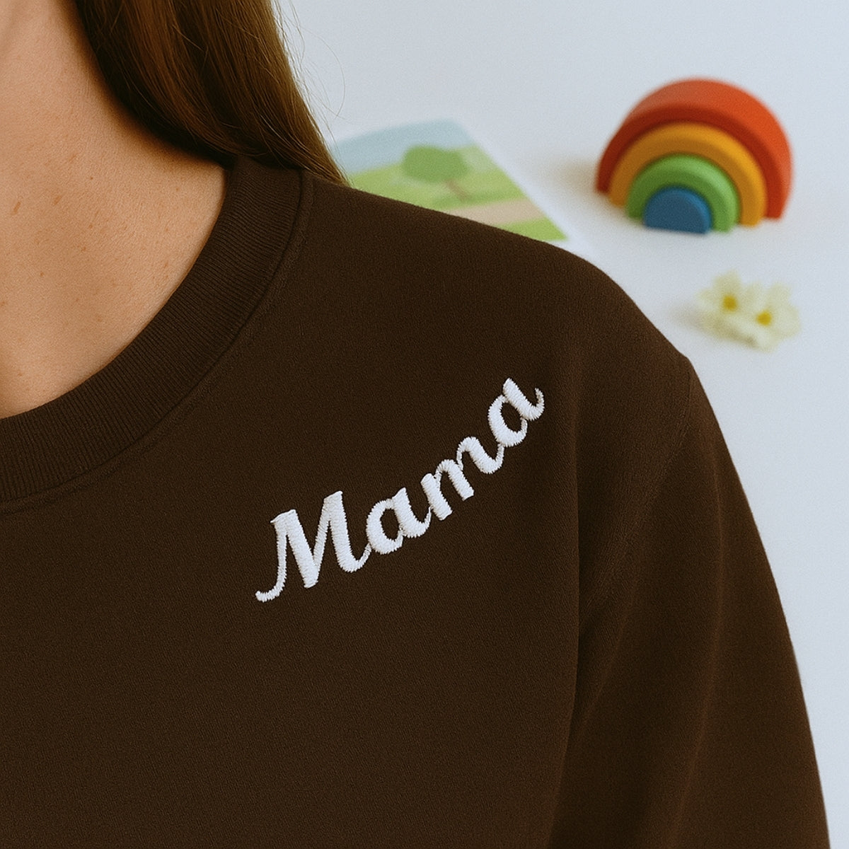 Mama Custom Embroidered Hoodie - Mom Sweatshirt - Personalized Mother's Day Gift