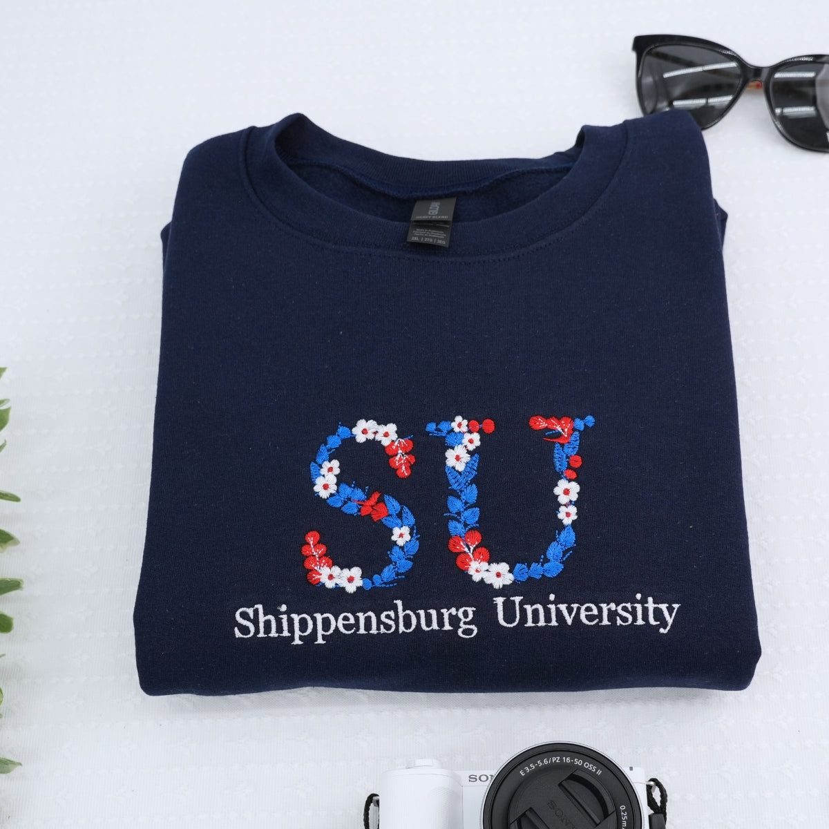 University Custom Embroidered Sweatshirt - Personalized College Floral Apparel