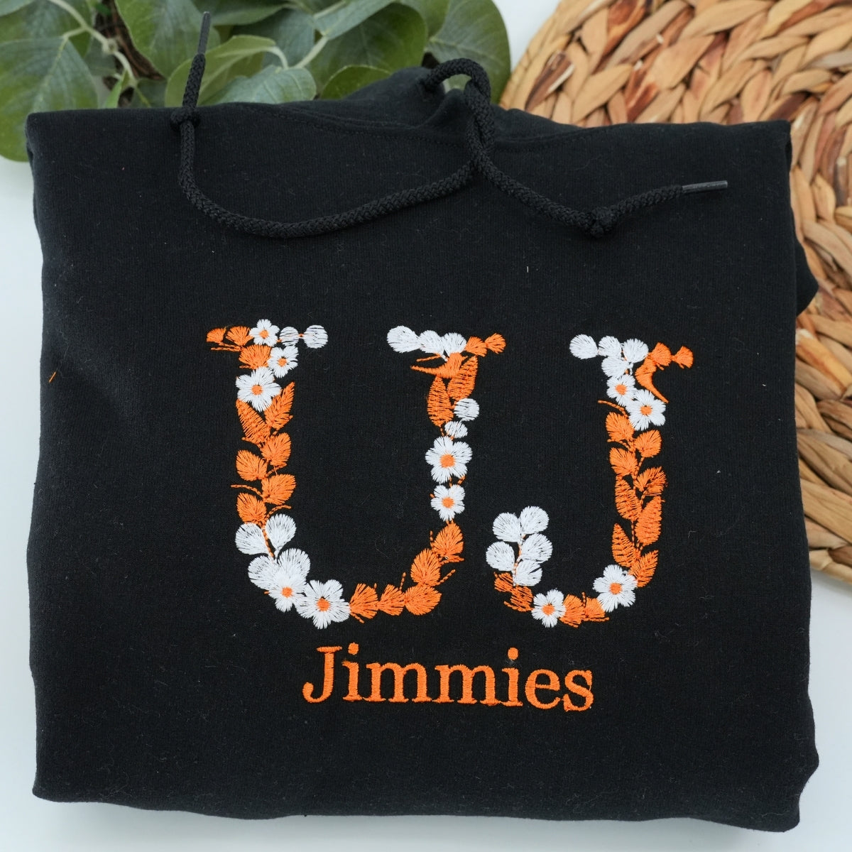Floral Custom Embroidered Hoodie - University Student Gift - College Graduation Gift
